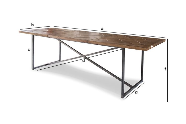 Dimensions du produit Grande table de repas Queens