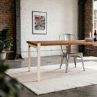 Grande table en teck massif et métal crème 8 personnes Skagen