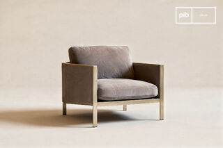Gray velvet armchair Brompton