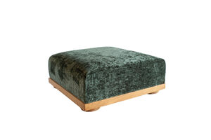 Green velvet footrest Dune