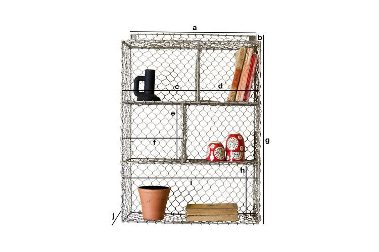 Product Dimensions Grid wall shelf with 5 compartments