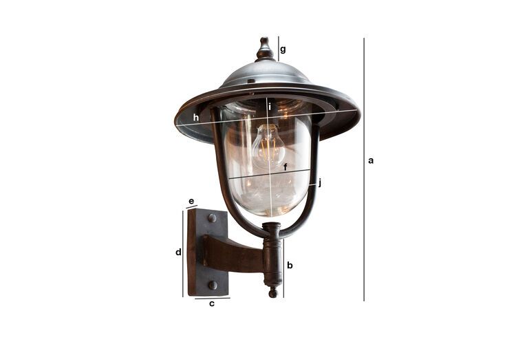 Produktdimensionen Große Außenwandleuchte Lizuret