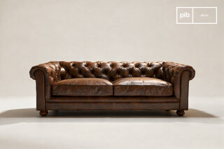 Großes Chesterfield-Sofa aus Leder Weston
