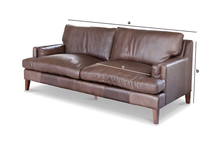 Produktdimensionen Großes Ledersofa Sanary