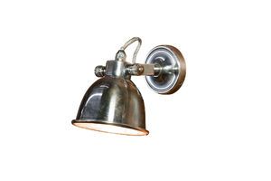 Grote zilveren metalen wandlamp Bistrot