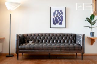 Grote leren Chesterfield-bank Lopigna