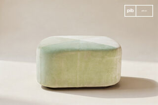 Grote groene fluwelen poef Skagen