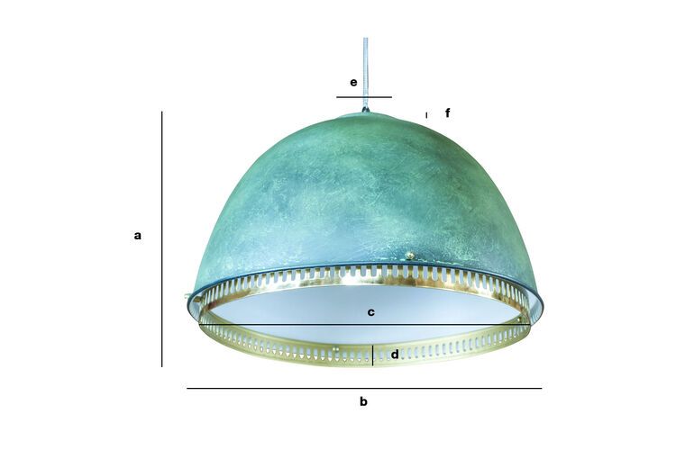Productafmetingen Grote metallic hanglamp Urane