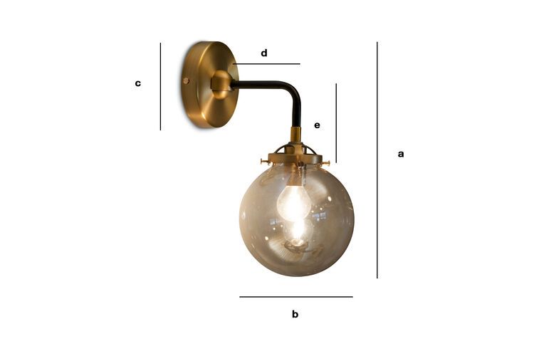 Produktdimensionen Halsa Wandlampe in Gold