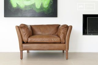 Camel leather armchair Hamar