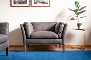 Grey leather armchair Hamar