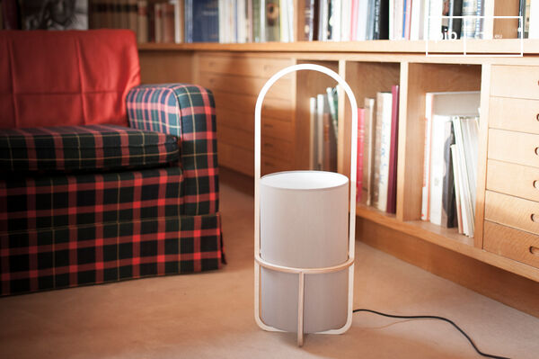 The white lamp has a delicate look.