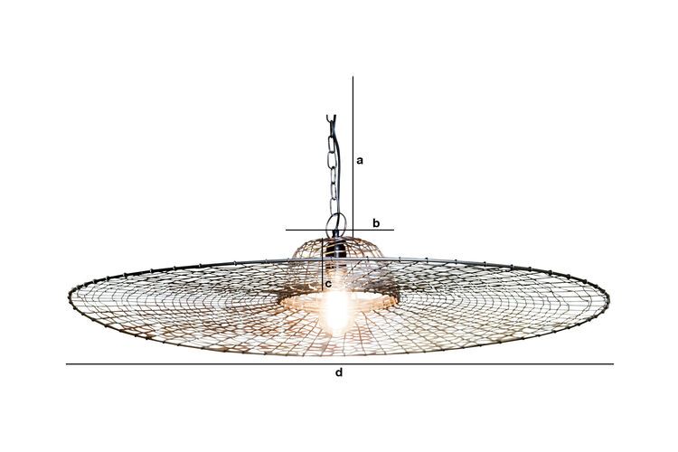 Productafmetingen Gevlochten metalen hanglamp Grid