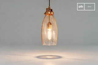 Hanglamp van glas en goudkleurig messing Belno