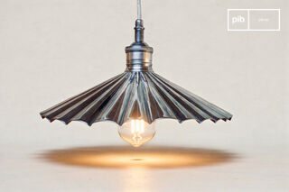 Hanglamp van verzilverd geribbeld messing Jade