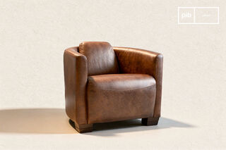 Hazelnut leather armchair Red Baron