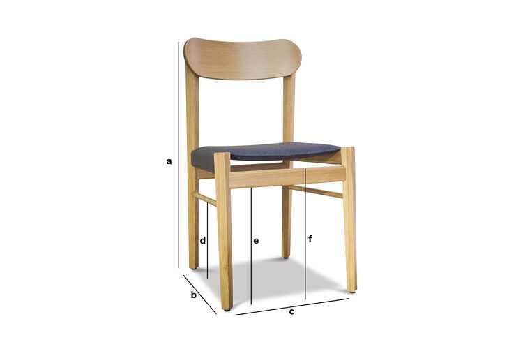 Produktdimensionen Heller Holzstuhl Elena