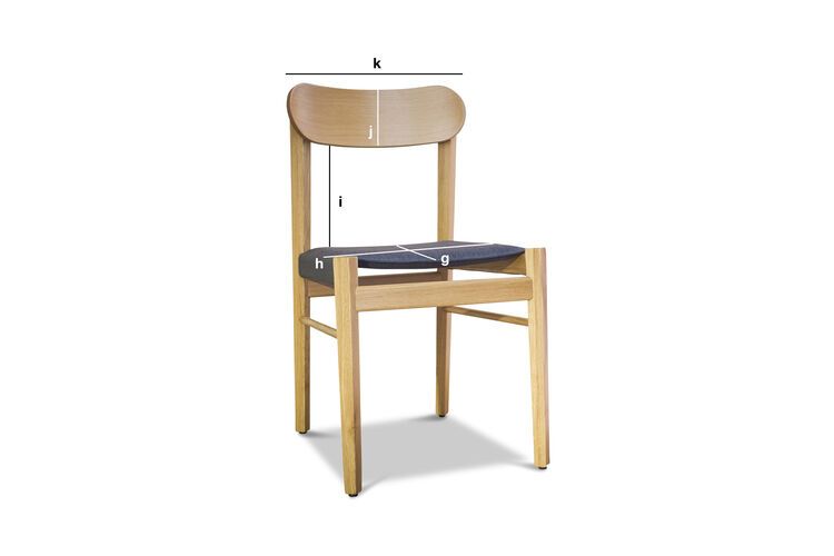 Produktdimensionen Heller Holzstuhl Elena