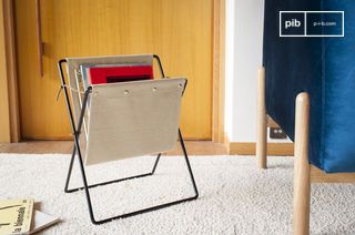 Beige canvas magazine holder