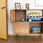 The furniture is made of solid, oiled acacia wood with a very matt finish.