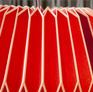 Angular lines and bright colours.