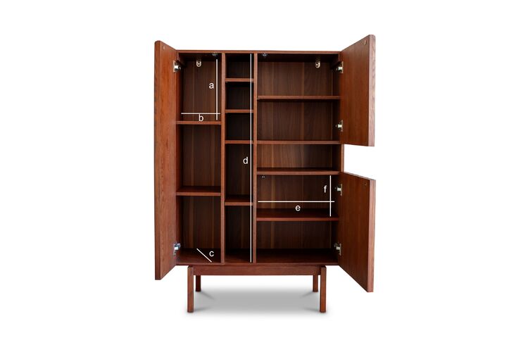 Produktdimensionen Hohes Sideboard aus nussbaumfarbenem Holz Pillar