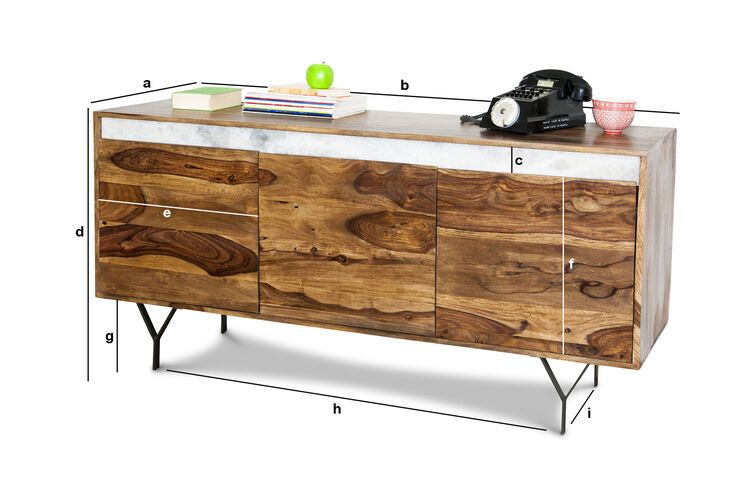 Produktdimensionen Holzkommode Mabillon