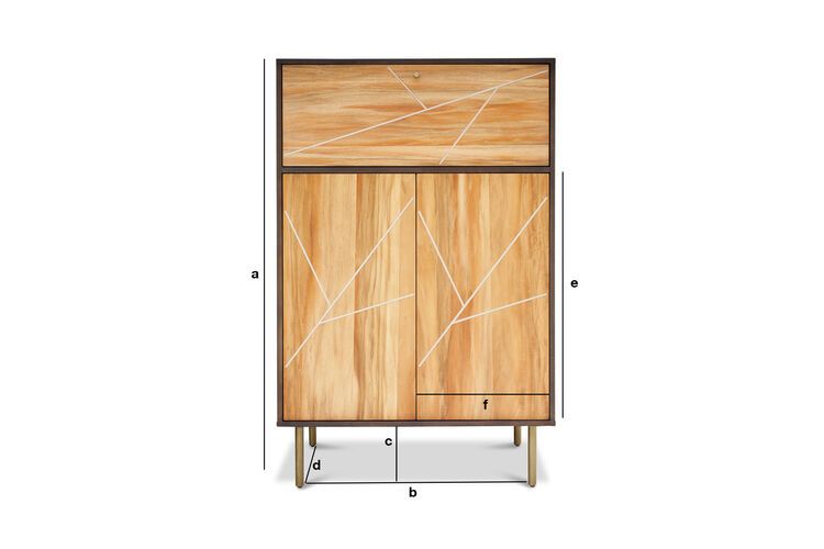 Produktdimensionen Holzschrank Linéa