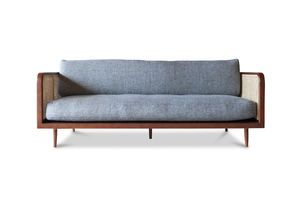 Sofa aus Holz und Rohrgeflecht Starheim