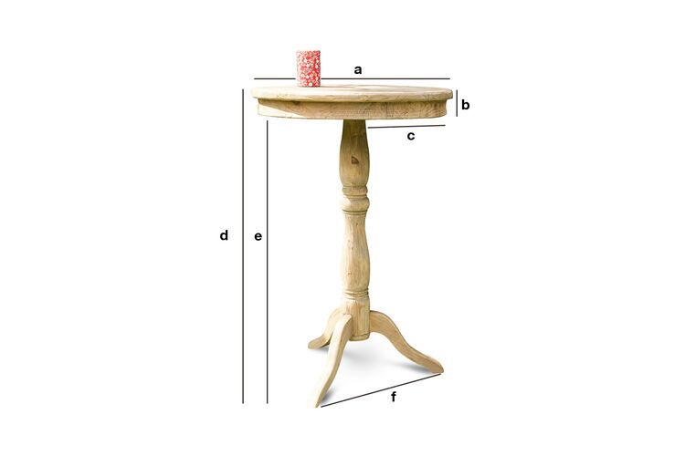 Produktdimensionen Holztisch Adèle