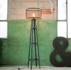 Nice lamp with metal frame in dark grey riveted steel.