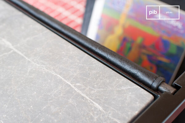 The light grey marble is beautifully veined with white.