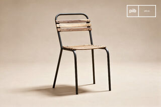 Industriële houten stoel Mistral