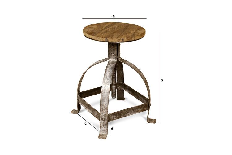 Produktdimensionen Industrieller Hocker Lateque