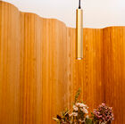 A discreet lamp made of aluminium.