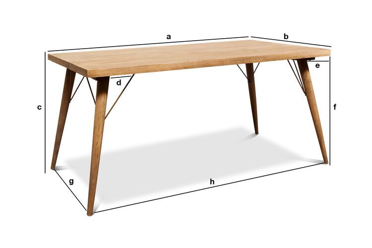 Productafmetingen Jotün houten tafel