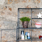 De garderobe heeft 2 mooie gaasdeuren.