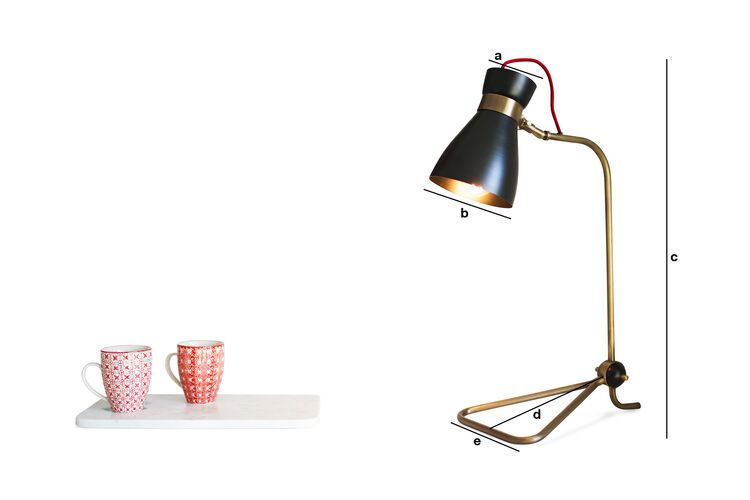 Product Dimensions Black metal table lamp Kelly