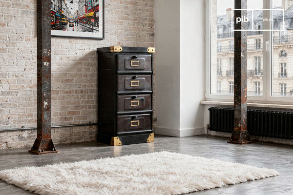 Kommode aus Metall 4 Klappen Boston