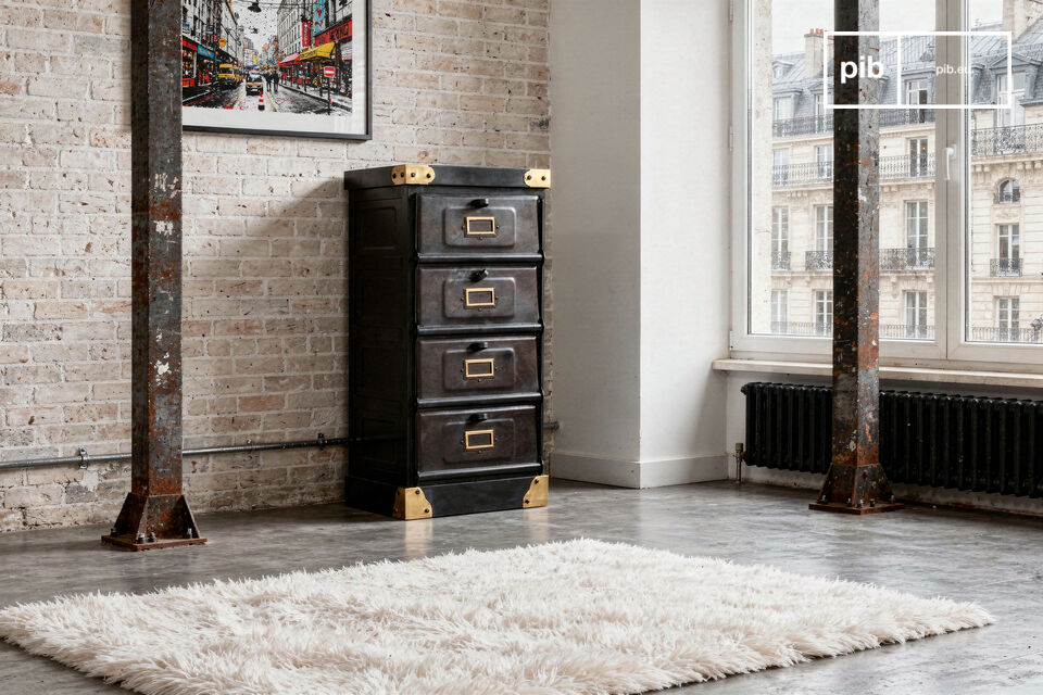 Kommode aus Metall 4 Klappen Boston