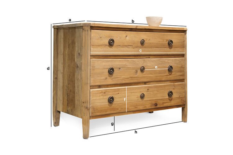 Produktdimensionen Kommode Sonia aus Holz