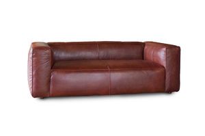 2-zits bank van mahonie leer Krieger