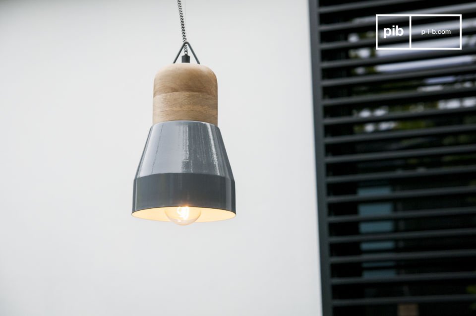 Sospensione in metallo grigio Newark