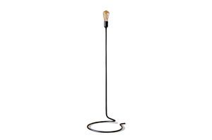 Lampada da terra di design sottile in metallo nero Eugenia