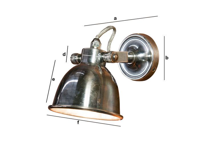 Dimensioni del prodotto Grande applique in metallo argentato Bistrot