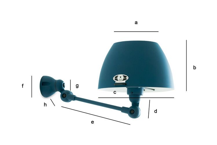 Dimensioni del prodotto Applique Jieldé blu oceano Aicler