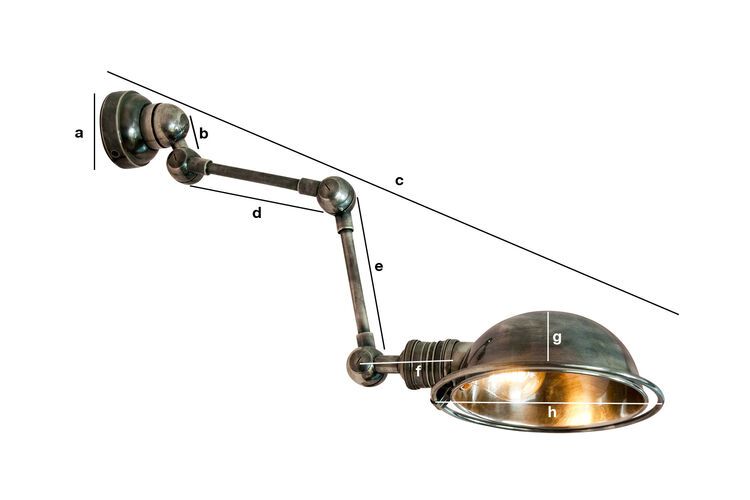 Dimensioni del prodotto Lampada da parete Machine-tool