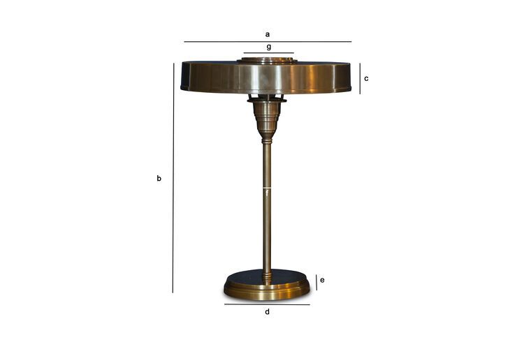 Dimensioni del prodotto Lampada da tavolo in ottone dorato Amber