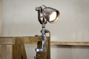 Lampada a morsetto in metallo argentato Vail