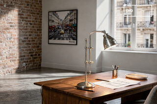 Lampada scorrevole in ottone argentato Gemet